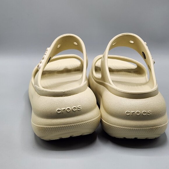 Crocs Classic Crush Platform Sandal Cream Unisex Mens 8 Womens 10 - Picture 10 of 11